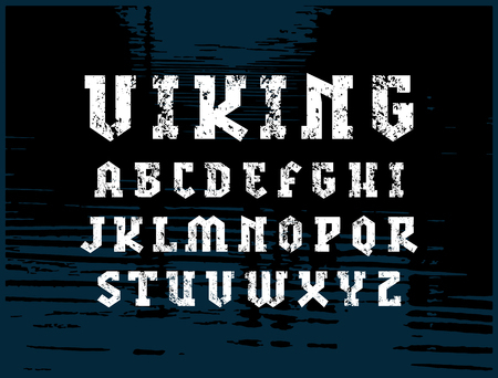 Slab serif font in military style. Letters with rough texture for logo and emblem designのイラスト素材