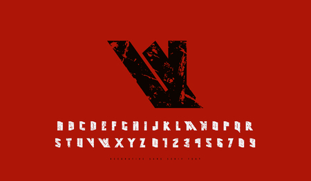 Stock vector narrow sans serif font. Futuristic style typeset.のイラスト素材