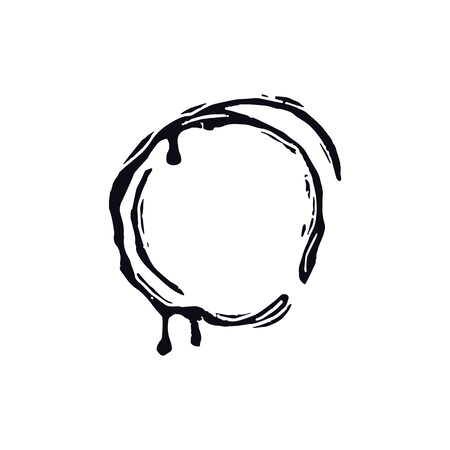 Trail of glass illustration in linocut style. Black print on white backgroundのイラスト素材