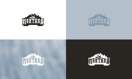 Montana typographic emblem. Color variationのイラスト素材