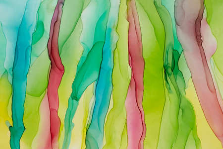 Colorful stripe abstract hand painted alcohol ink texture. Creative background for your design