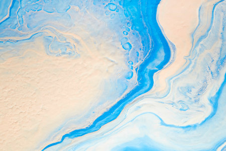 Blue and pink colors abstract hand painted fluid art texture. Close-up creative background for your...