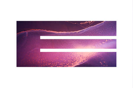 Wide initial letter E with abstract hand-painted alcohol ink texture. Galaxy texture. Isolated on...