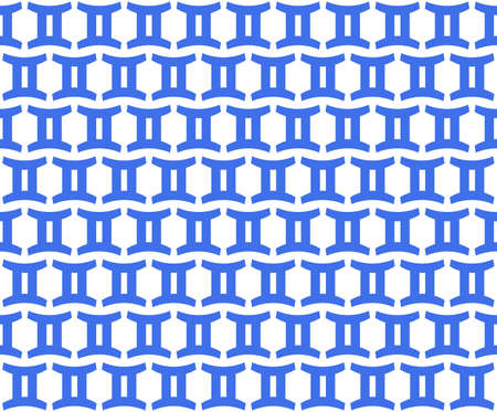 Seamless pattern with zodiac sign gemini. For textile, wallpaper and background design. Vector illustrationのイラスト素材
