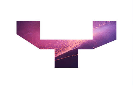 Wide initial letter Y with abstract hand-painted alcohol ink texture. Galaxy texture. Isolated on white background. Illustration for headline and designの写真素材