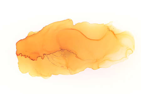 Abstract hand painted alcohol ink texture. Orange blot on creative background for your designの写真素材