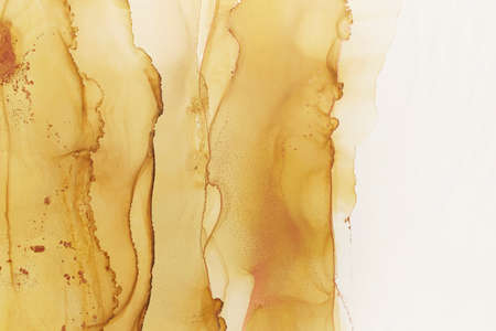 Abstract hand painted alcohol ink texture. Sand yellow color creative background for your design