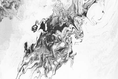 Abstract hand painted fluid art texture. Black and white creative background for your designの写真素材