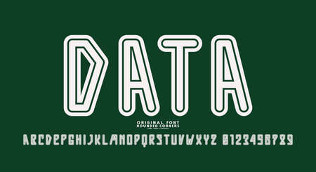 Sans serif font with rounded corners and contour.のイラスト素材