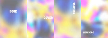 Set of vector cover templates. Soft colors splash hand painted psychedelic tie dye blurred...