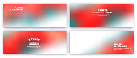 Set of blurred background for banners and flyers design. Red colors psychedelic styleのイラスト素材