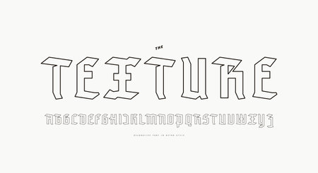 Hollow sans serif font in medieval style. Letters for logo and emblem design. vector illustrationのイラスト素材