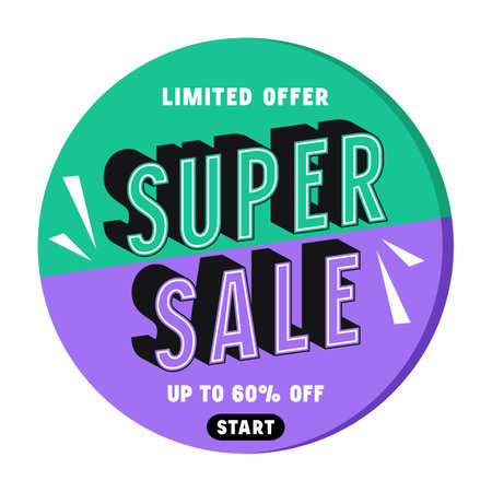 Stock vector super sale label in retro style for flyer and sticker designのイラスト素材