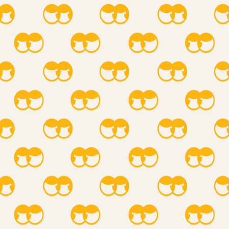 Hippie fun looker eyes seamless pattern for background and home textile design. yellow print on white backgroundのイラスト素材