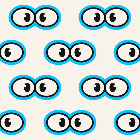 Hippie fun looker eyes seamless pattern for background and home textile design. color print on white backgroundのイラスト素材