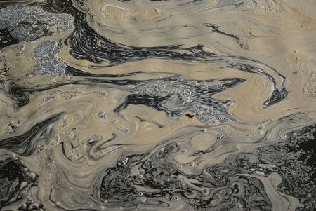 polluted and contaminaded water with toxic chimicals