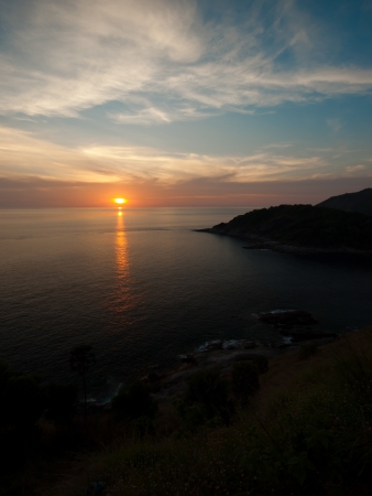 Sunset at Laem Phrom Thep in Phuket, Thailand の写真素材