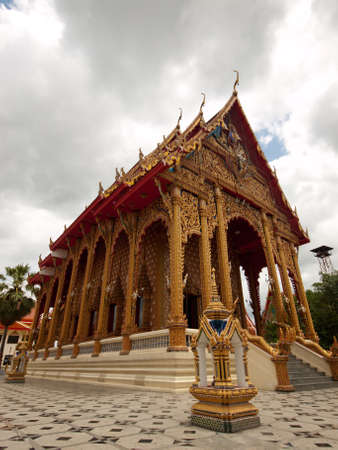 Designed to build the temple with exquisite designs in Thailand の写真素材