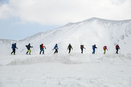 Skie on Japan Alpの写真素材