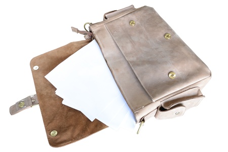 Leather briefcaseの写真素材
