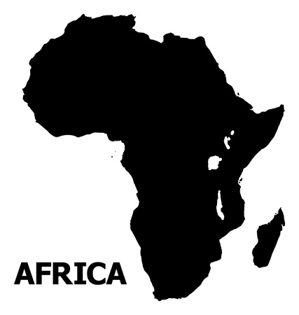 Vector Map of Africa with name. Map of Africa is isolated on a white background. Simple flat geographic map.のイラスト素材