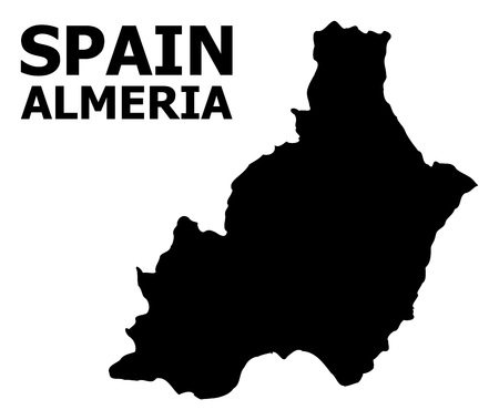 Vector Map of Almeria Province with name. Map of Almeria Province is isolated on a white background. Simple flat geographic map.のイラスト素材