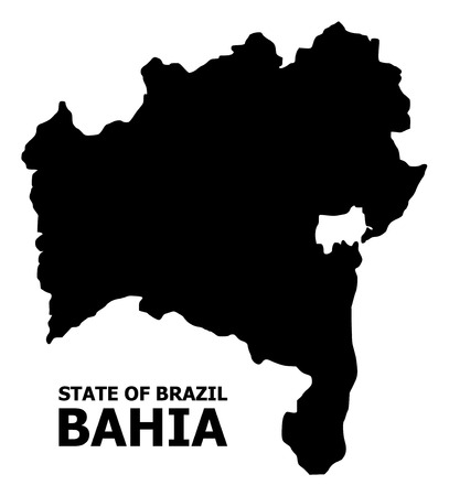 Vector Map of Bahia State with caption. Map of Bahia State is isolated on a white background. Simple flat geographic map.のイラスト素材