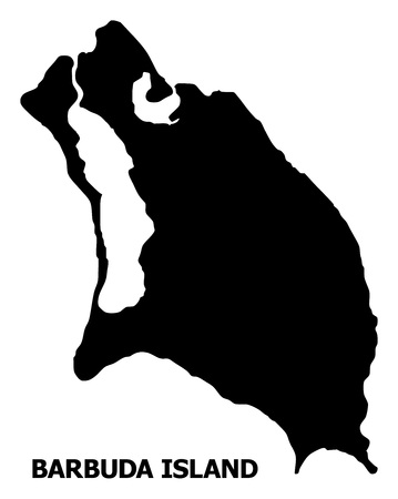 Vector Map of Barbuda Island with name. Map of Barbuda Island is isolated on a white background. Simple flat geographic map.のイラスト素材