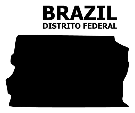 Vector Map of Brazil - Distrito Federal with title. Map of Brazil - Distrito Federal is isolated on a white background. Simple flat geographic map.のイラスト素材