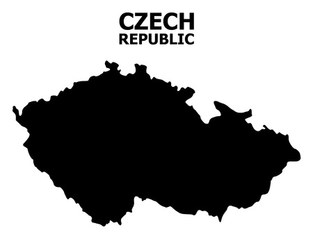 Vector Map of Czech Republic with title. Map of Czech Republic is isolated on a white background. Simple flat geographic map.のイラスト素材
