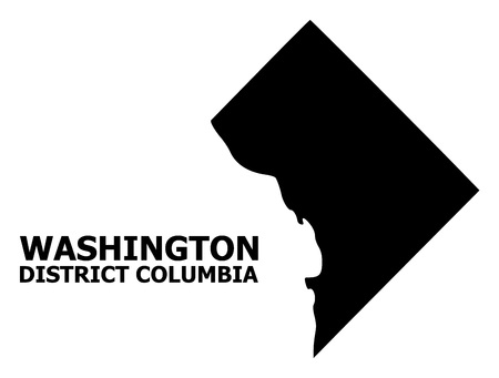 Vector Map of District Columbia with name. Map of District Columbia is isolated on a white background. Simple flat geographic map.のイラスト素材