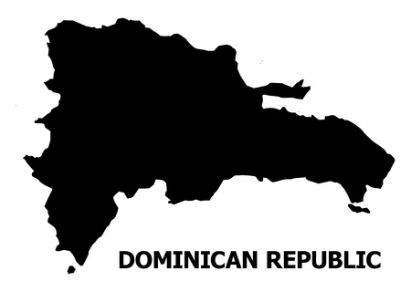 Vector Map of Dominican Republic with caption. Map of Dominican Republic is isolated on a white background. Simple flat geographic map.のイラスト素材