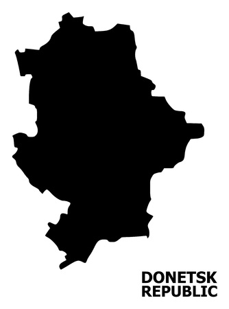 Vector Map of Donetsk Republic with title. Map of Donetsk Republic is isolated on a white background. Simple flat geographic map.のイラスト素材