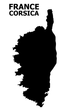 Vector Map of Corsica with caption. Map of Corsica is isolated on a white background. Simple flat geographic map.のイラスト素材