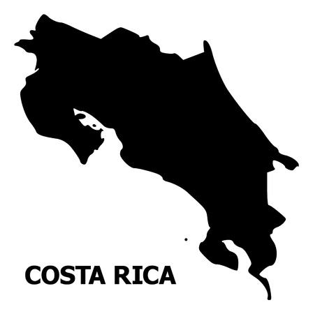 Vector Map of Costa Rica with title. Map of Costa Rica is isolated on a white background. Simple flat geographic map.のイラスト素材