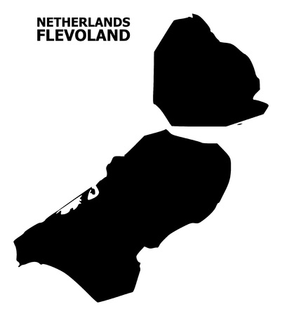 Vector Map of Flevoland Province with name. Map of Flevoland Province is isolated on a white background. Simple flat geographic map.のイラスト素材