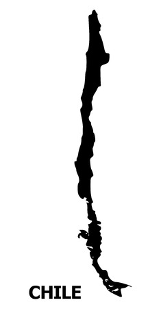 Vector Map of Chile with title. Map of Chile is isolated on a white background. Simple flat geographic map.のイラスト素材