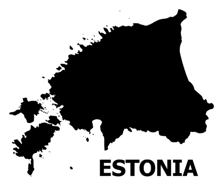 Vector Map of Estonia with name. Map of Estonia is isolated on a white background. Simple flat geographic map.のイラスト素材