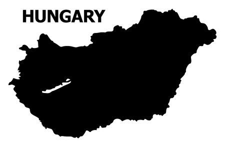 Vector Map of Hungary with name. Map of Hungary is isolated on a white background. Simple flat geographic map.のイラスト素材
