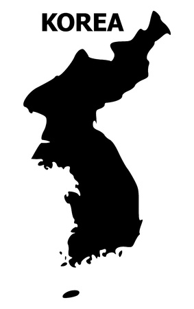 Vector Map of Korea with title. Map of Korea is isolated on a white background. Simple flat geographic map.のイラスト素材