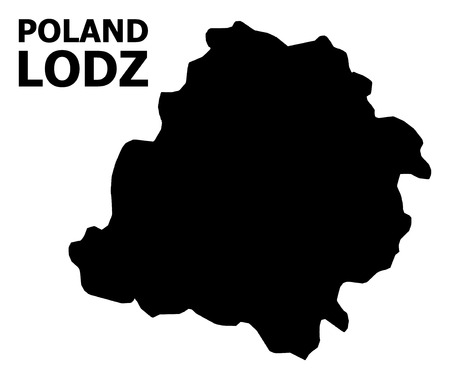 Vector Map of Lodz Province with name. Map of Lodz Province is isolated on a white background. Simple flat geographic map.のイラスト素材