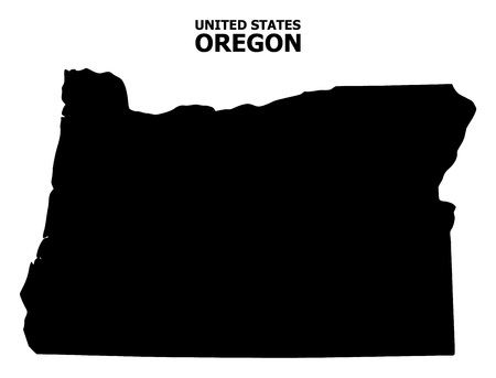 Vector Map of Oregon State with title. Map of Oregon State is isolated on a white background. Simple flat geographic map.のイラスト素材