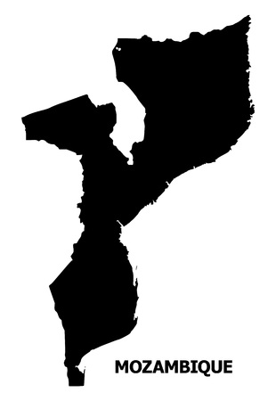 Vector Map of Mozambique with name. Map of Mozambique is isolated on a white background. Simple flat geographic map.のイラスト素材