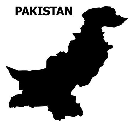 Vector Map of Pakistan with name. Map of Pakistan is isolated on a white background. Simple flat geographic map.のイラスト素材
