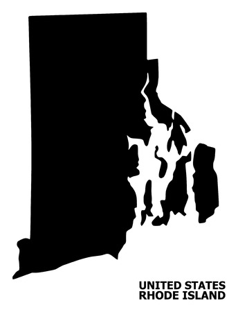 Vector Map of Rhode Island State with name. Map of Rhode Island State is isolated on a white background. Simple flat geographic map.のイラスト素材