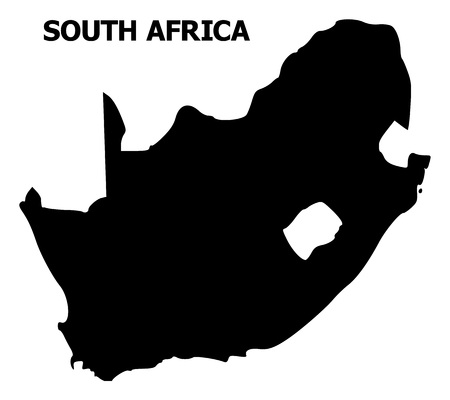 Vector Map of South African Republic with title. Map of South African Republic is isolated on a white background. Simple flat geographic map.のイラスト素材