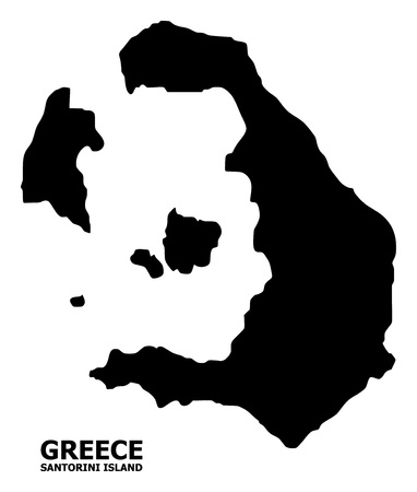 Vector Map of Santorini Island with title. Map of Santorini Island is isolated on a white background. Simple flat geographic map.のイラスト素材