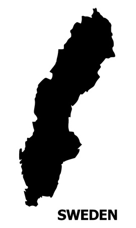 Vector Map of Sweden with name. Map of Sweden is isolated on a white background. Simple flat geographic map.のイラスト素材