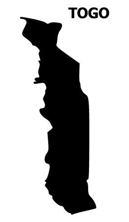 Vector Map of Togo with caption. Map of Togo is isolated on a white background. Simple flat geographic map.のイラスト素材