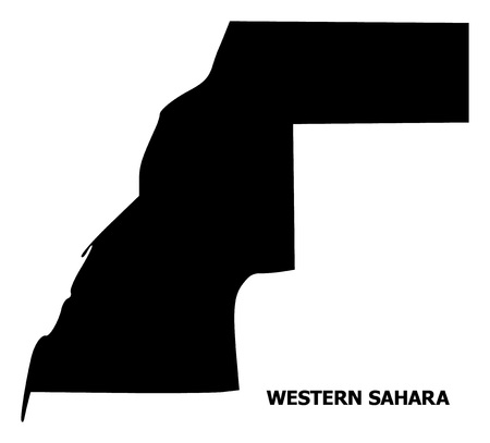 Vector Map of Western Sahara with title. Map of Western Sahara is isolated on a white background. Simple flat geographic map.のイラスト素材